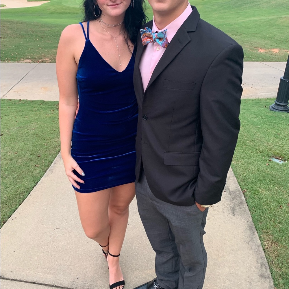 Velvet Cobalt Blue Cocktail Dress